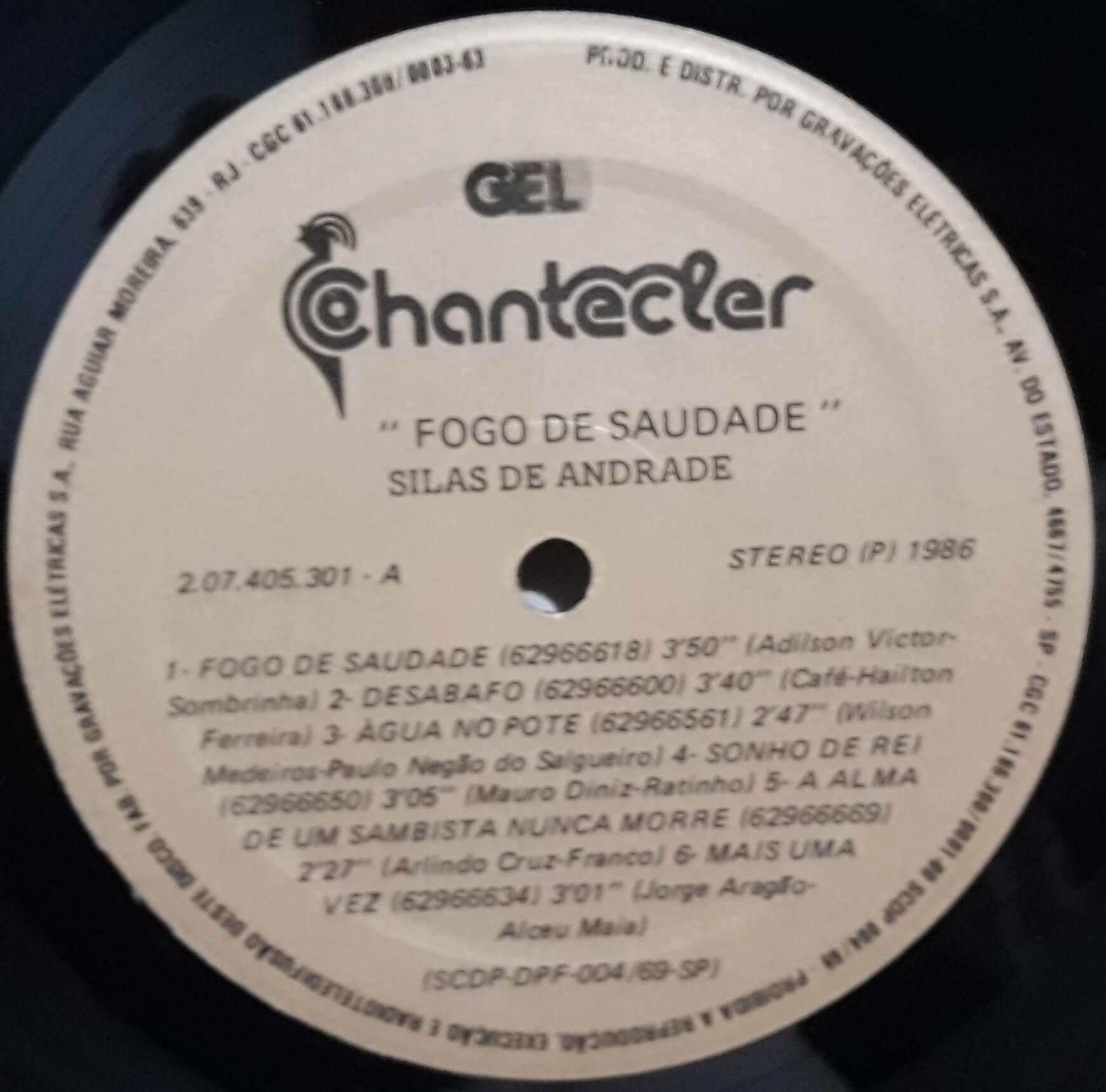 SILAS DE ANDRADE - FOGO DE SAUDADE - 1986 - CHANTECLER - D Vinil - Loja ...