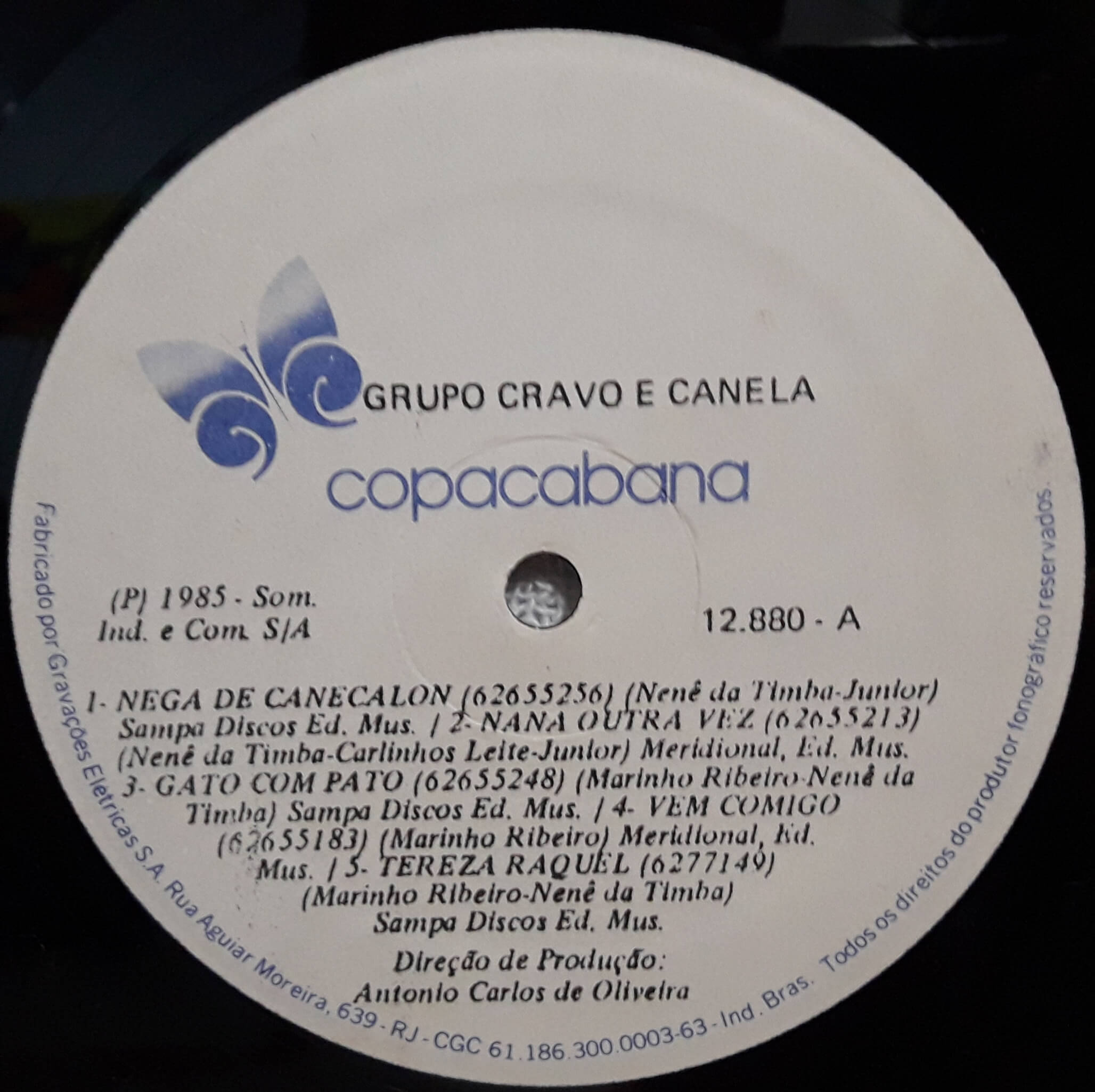 CRAVO E CANELA - 1985 - COPACABANA - D Vinil - Loja Especializada Em ...