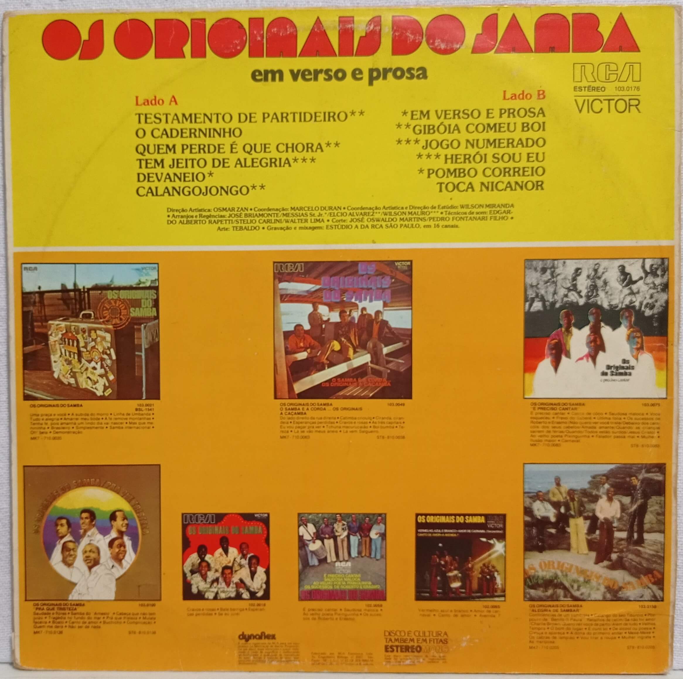 OS ORIGINAIS DO SAMBA - VERSO E PROSA - 1976 - RCA VICTOR - D Vinil ...